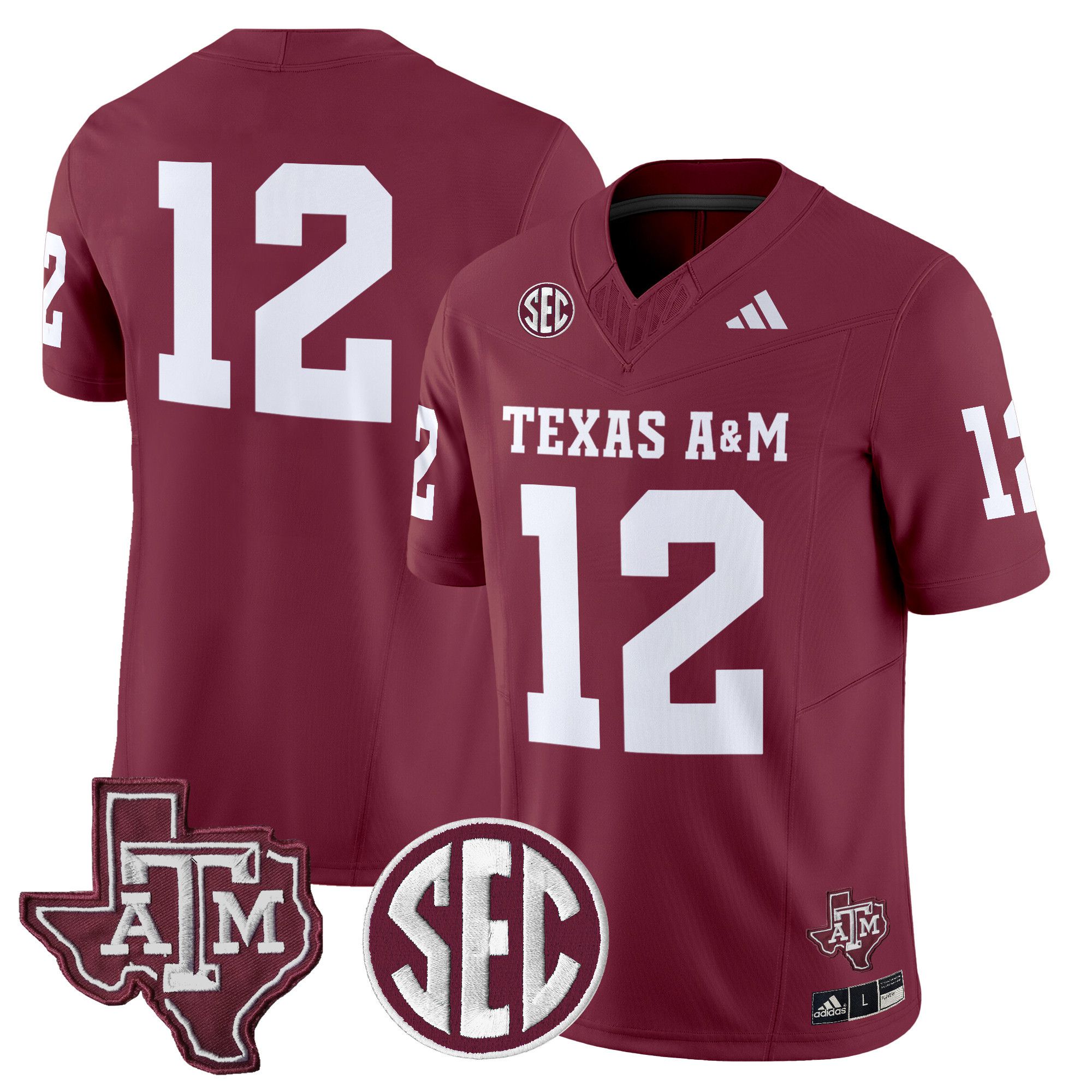 Men Texas A&M Aggies #12 No Name Red 2024 Vapor Limited NCAA Jersey style 1->ncaa teams->NCAA Jersey